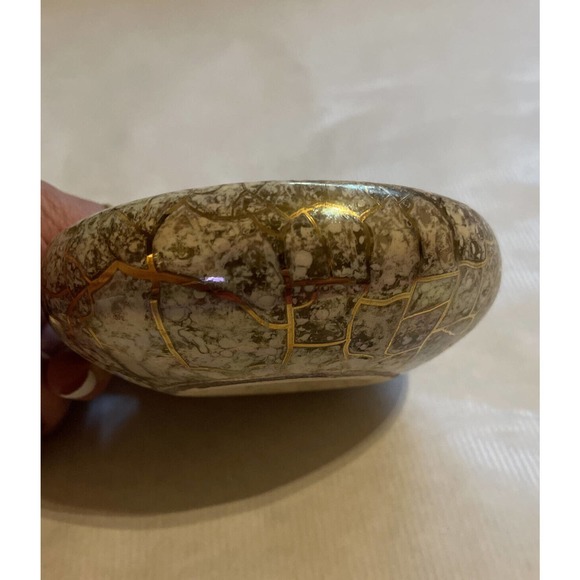 VINTAGE Pair 1990s Hand Made Ceramic SOAP DISH Dated & Signed NIELSEN - Picture 5 of 6